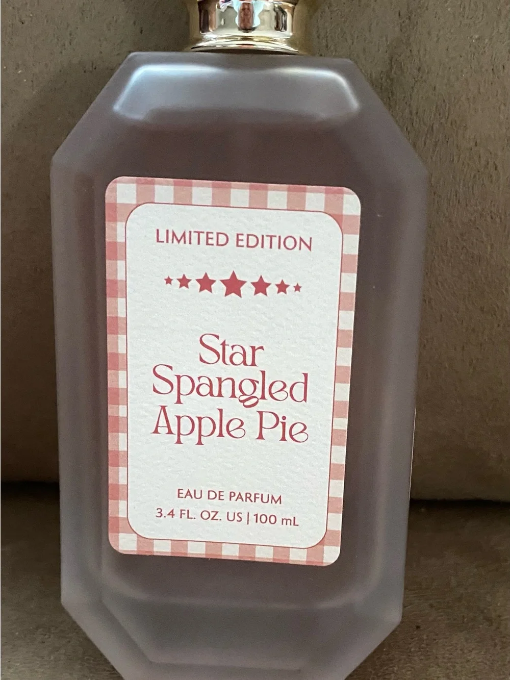 T.J.Maxx Star Spangled Apple Pie Fragrance Bottle in Soft Pink and Gold